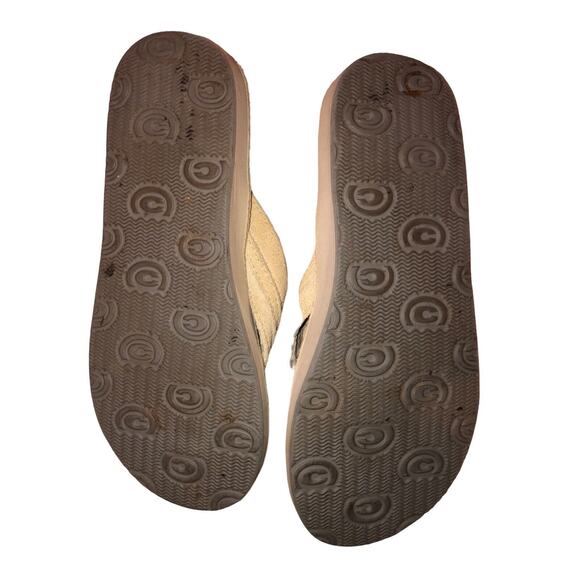 Cobian Women's Flip Flops Sz 7 Dixie Cream One Piece‎ Lined Strap - Picture 5 of 9